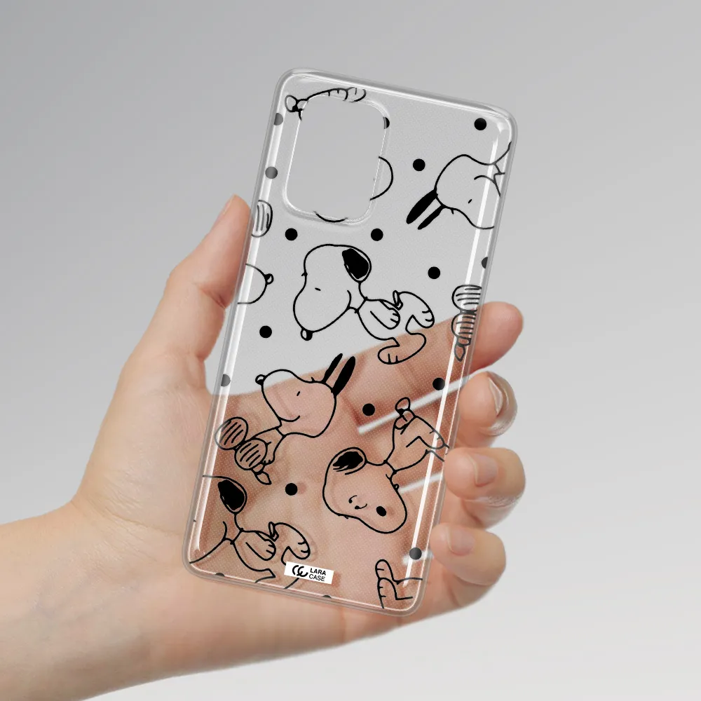 a pattern of cartoon characters Samsung A91 Clear TPU Case