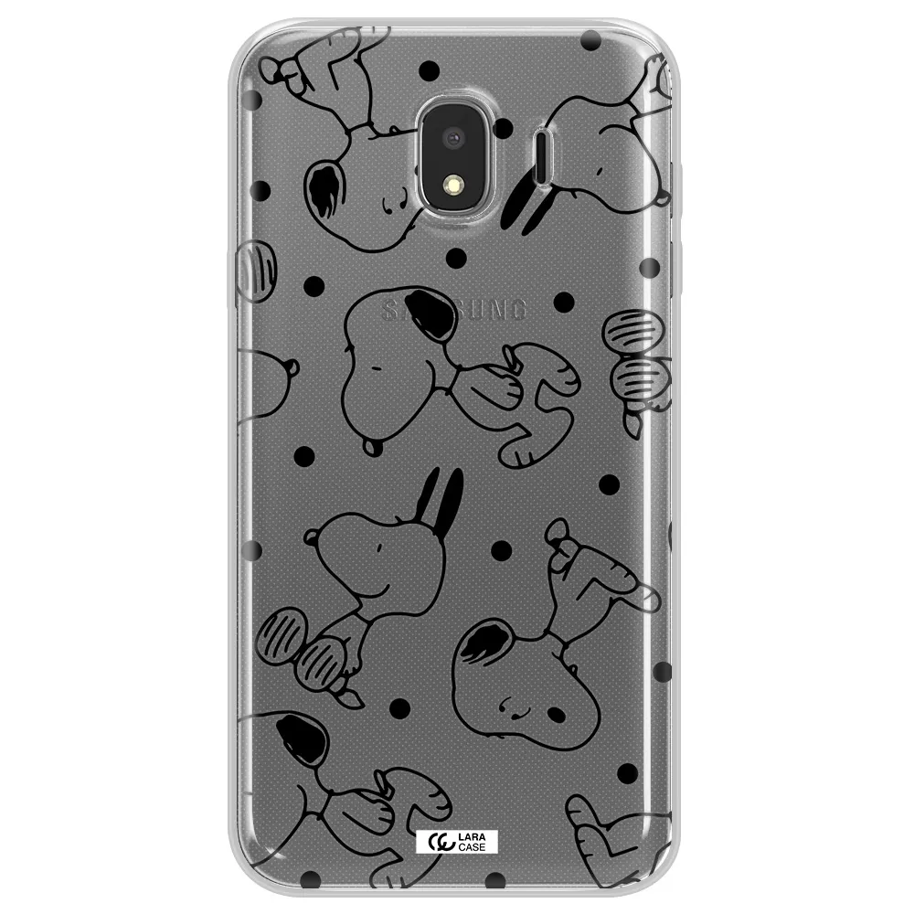 a pattern of cartoon characters Samsung J4 Clear TPU Case