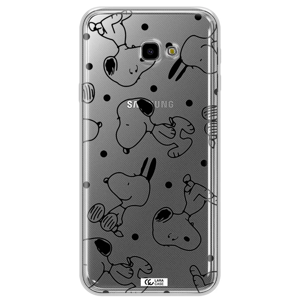 a pattern of cartoon characters Samsung J4 Plus Clear TPU Case