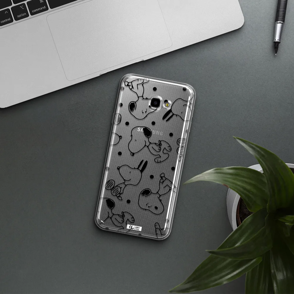 a pattern of cartoon characters Samsung J4 Plus Clear TPU Case