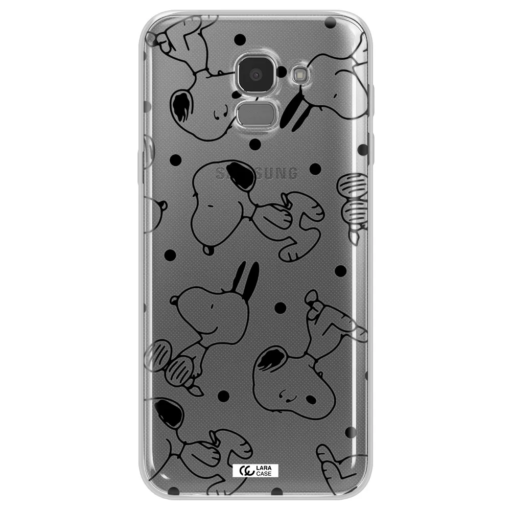 a pattern of cartoon characters Samsung J6 Clear TPU Case