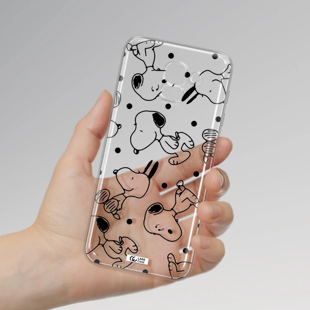 a pattern of cartoon characters Samsung J6 Clear TPU Case