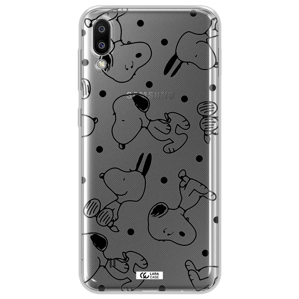 a pattern of cartoon characters Samsung M10 Clear TPU Case