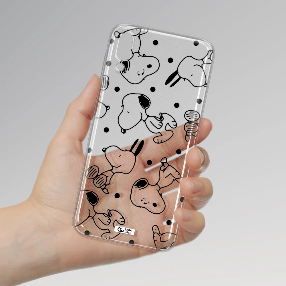 a pattern of cartoon characters Samsung M10 Clear TPU Case