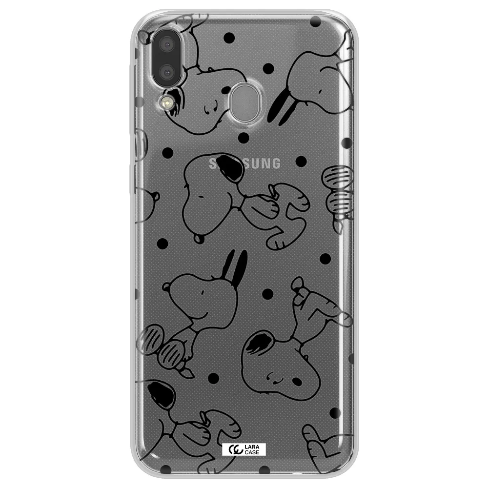 a pattern of cartoon characters Samsung M20 Clear TPU Case