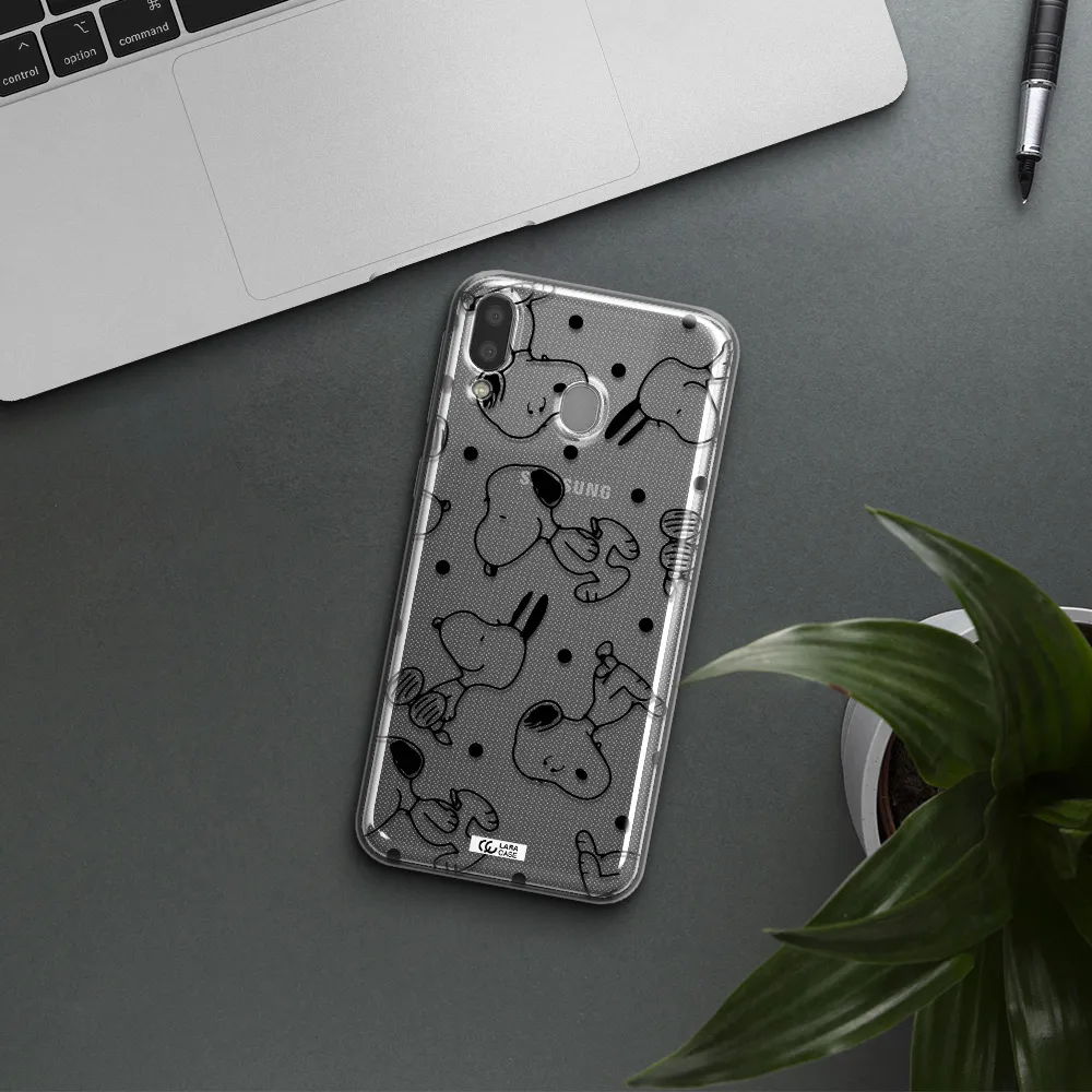 a pattern of cartoon characters Samsung M20 Clear TPU Case