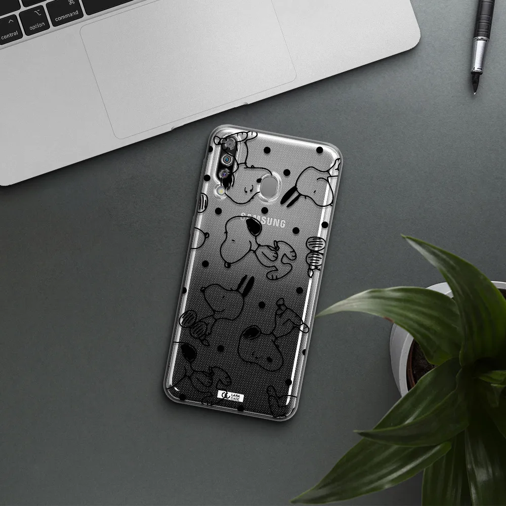 a pattern of cartoon characters Samsung M30 Clear TPU Case