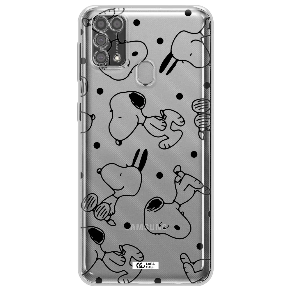 a pattern of cartoon characters Samsung M31 Clear TPU Case