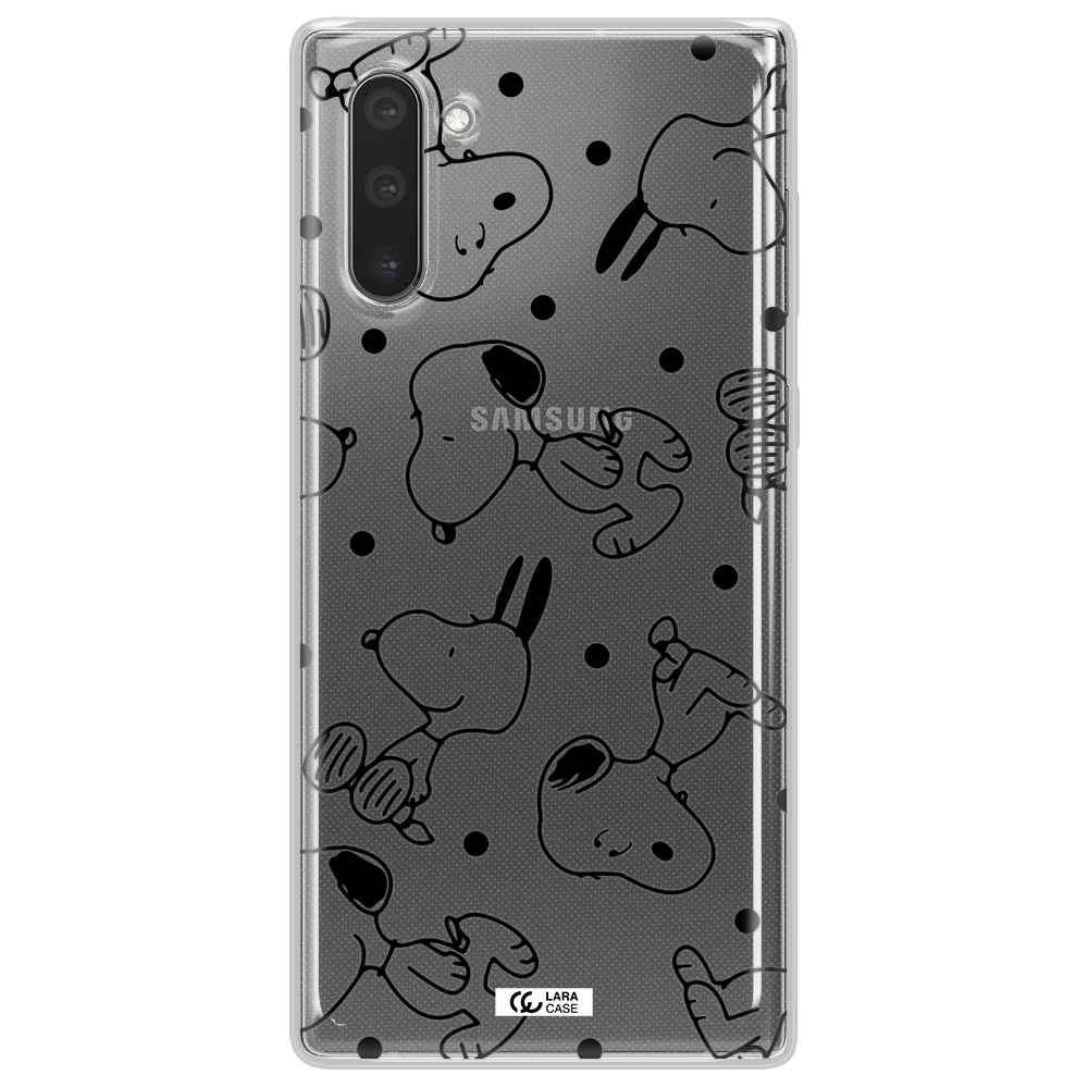 a pattern of cartoon characters Samsung Note 10 Clear TPU Case