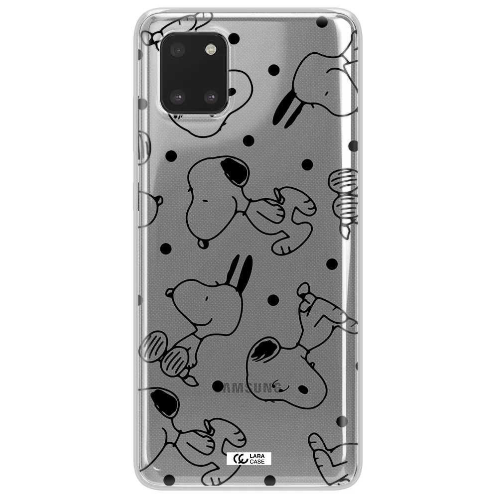 a pattern of cartoon characters Samsung Note 10 Lite Clear TPU Case