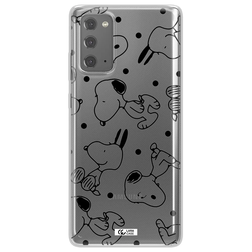 a pattern of cartoon characters Samsung Note 20 Clear TPU Case