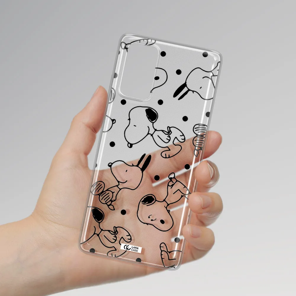 a pattern of cartoon characters Samsung Note 20 Clear TPU Case