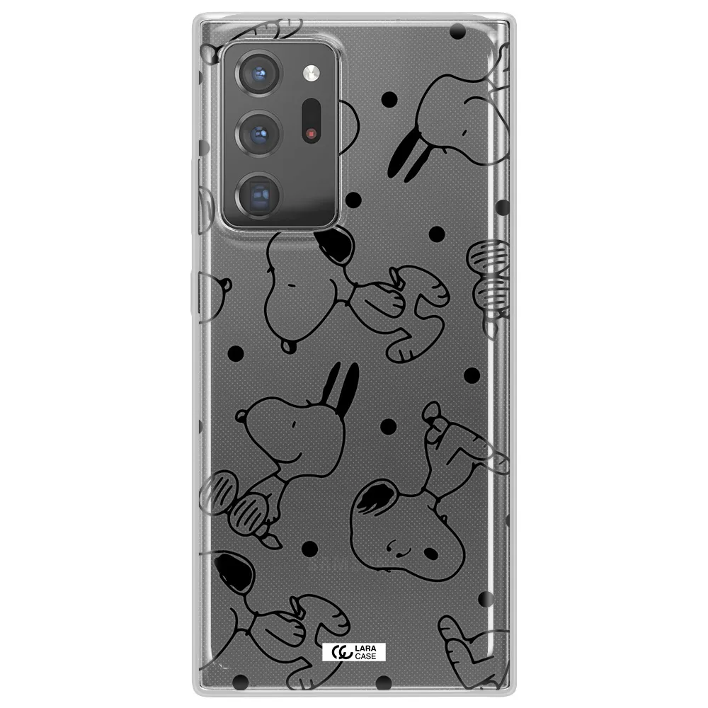 a pattern of cartoon characters Samsung Note 20 Ultra Clear TPU Case