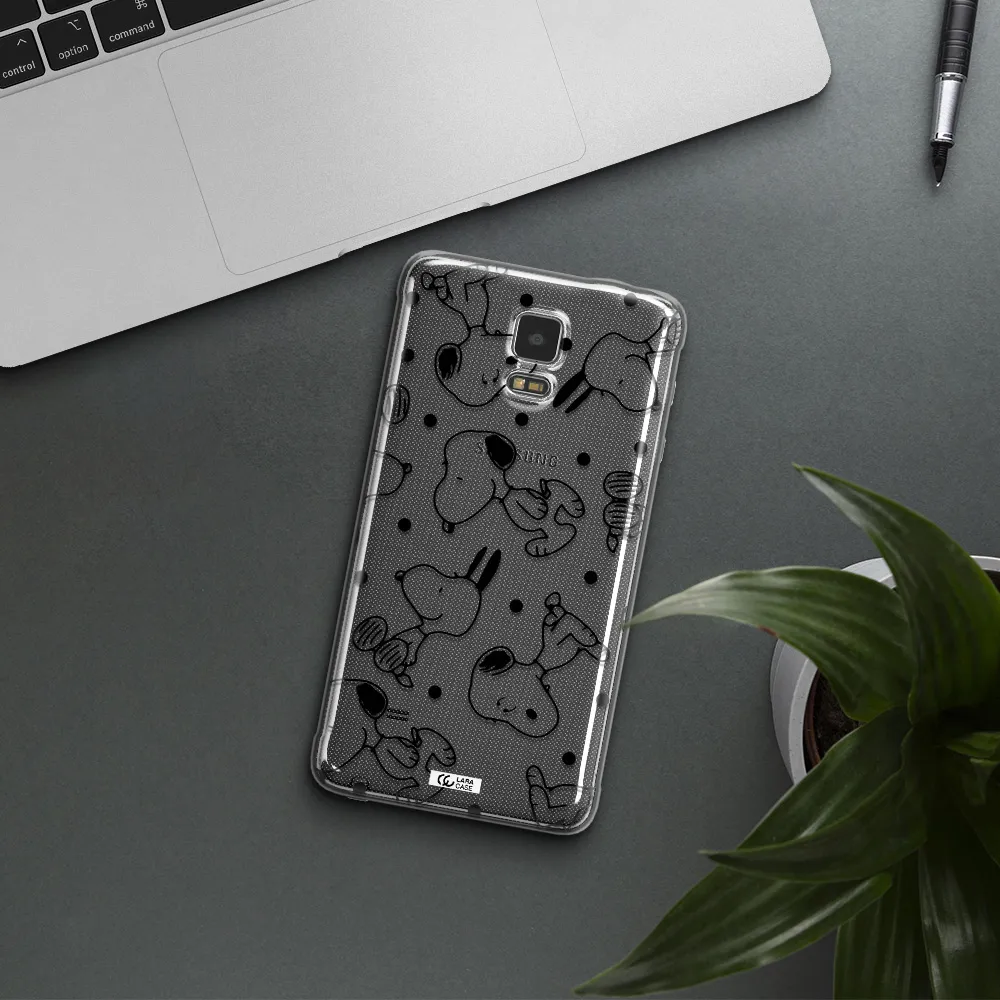 a pattern of cartoon characters Samsung Note 4 Clear TPU Case