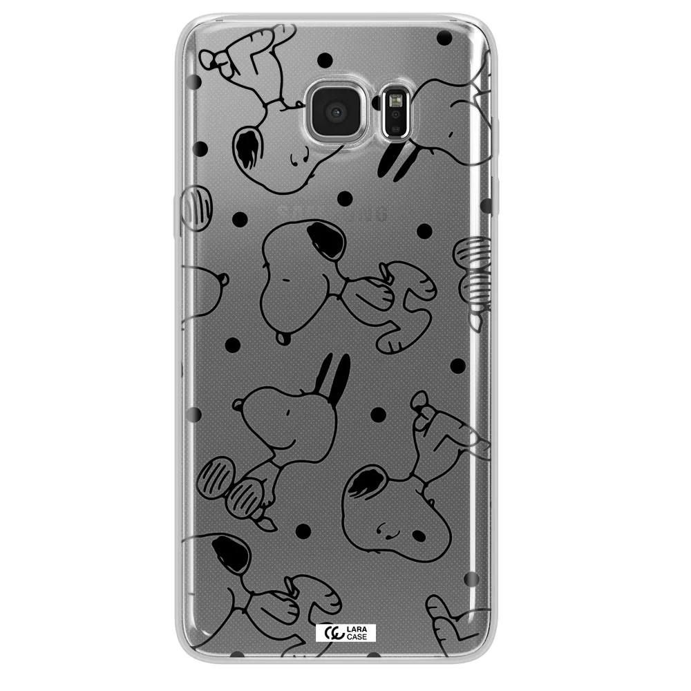 a pattern of cartoon characters Samsung Note 5 Clear TPU Case