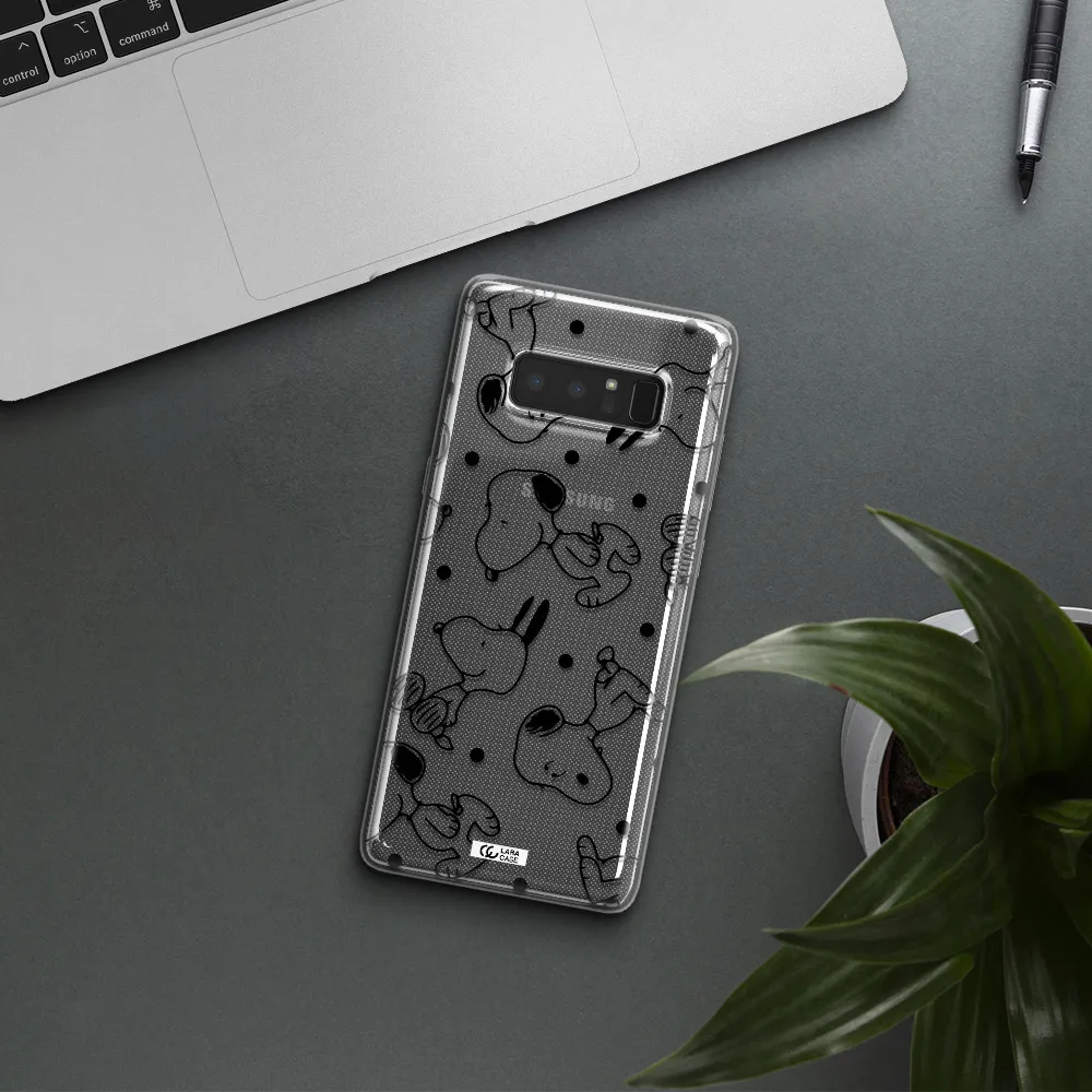 a pattern of cartoon characters Samsung Note 8 Clear TPU Case