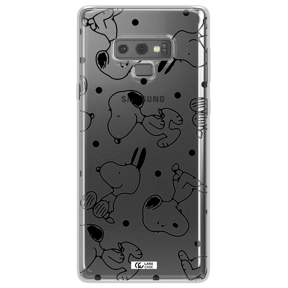 a pattern of cartoon characters Samsung Note 9 Clear TPU Case