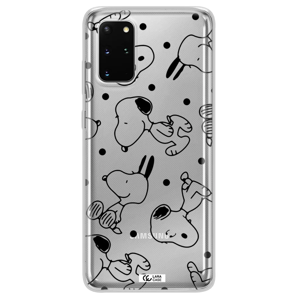 a pattern of cartoon characters Samsung S 20 Plus Clear TPU Case