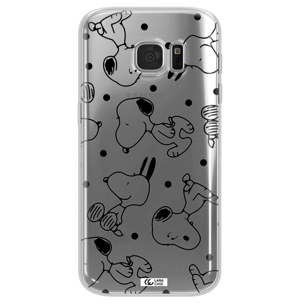 a pattern of cartoon characters Samsung S 7 Clear TPU Case