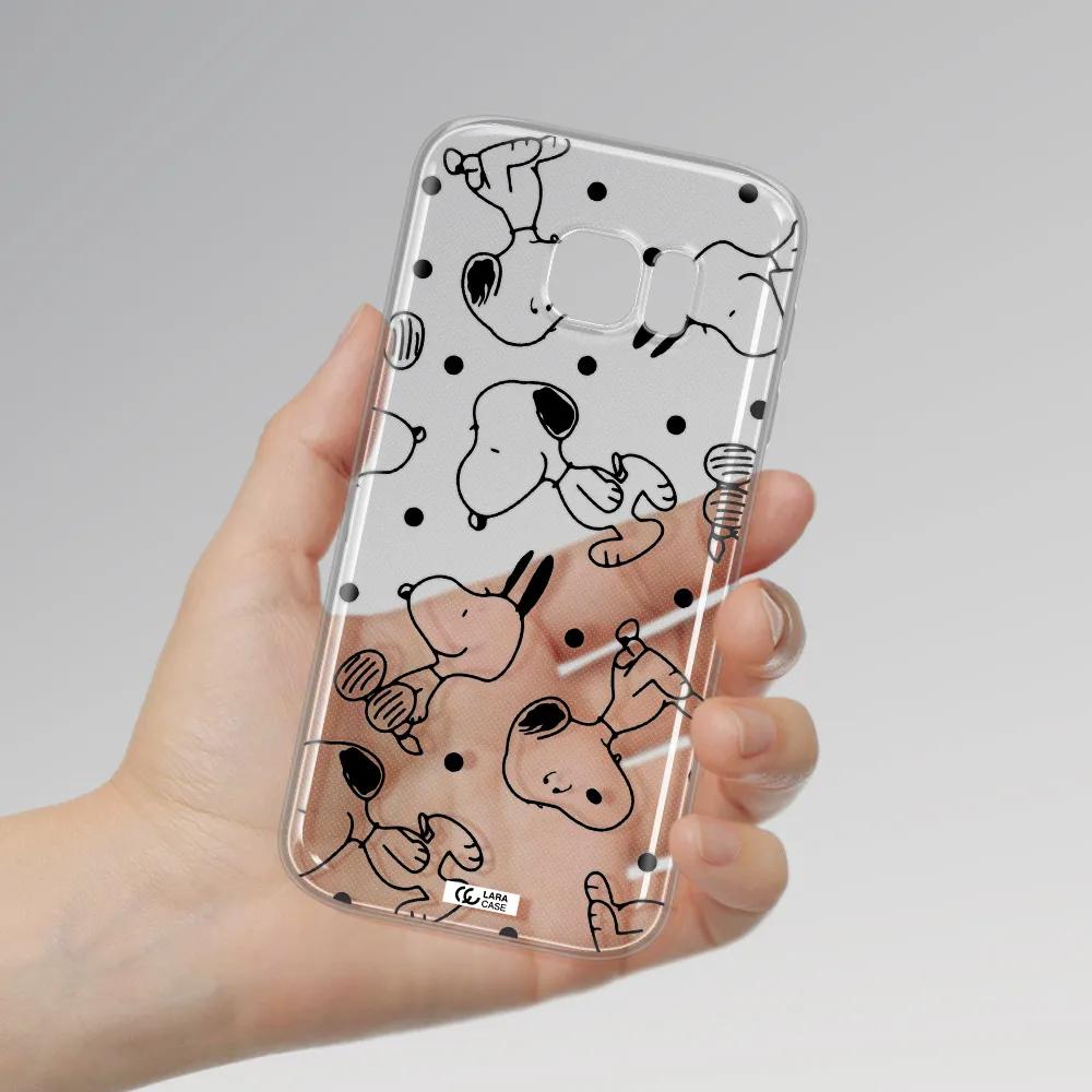 a pattern of cartoon characters Samsung S 7 Clear TPU Case