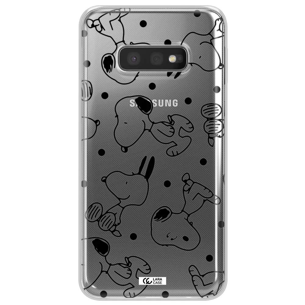 a pattern of cartoon characters Samsung S10e Clear TPU Case