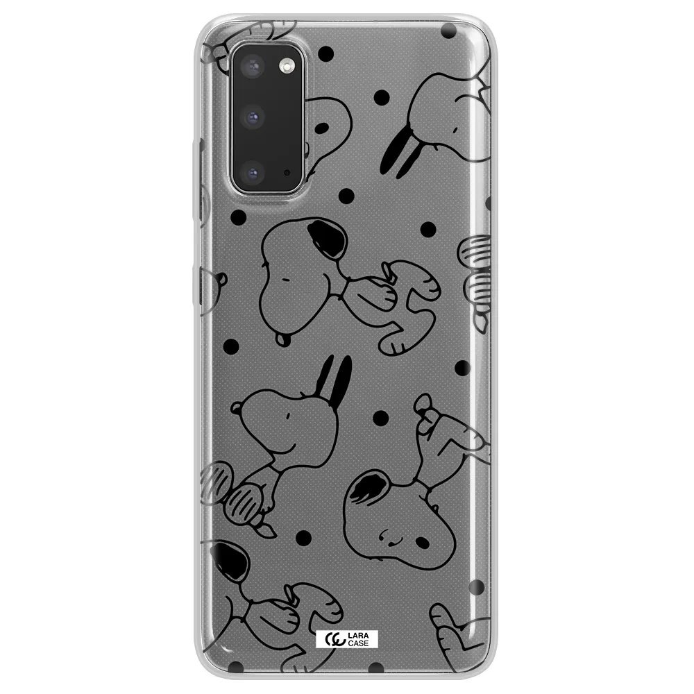 a pattern of cartoon characters Samsung S20 Clear TPU Case