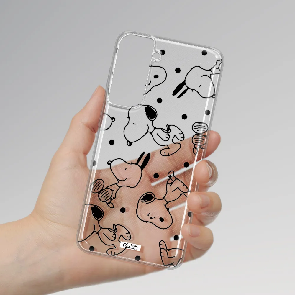 A Pattern Of Cartoon Characters Samsung S21 Fe Clear Tpu Case