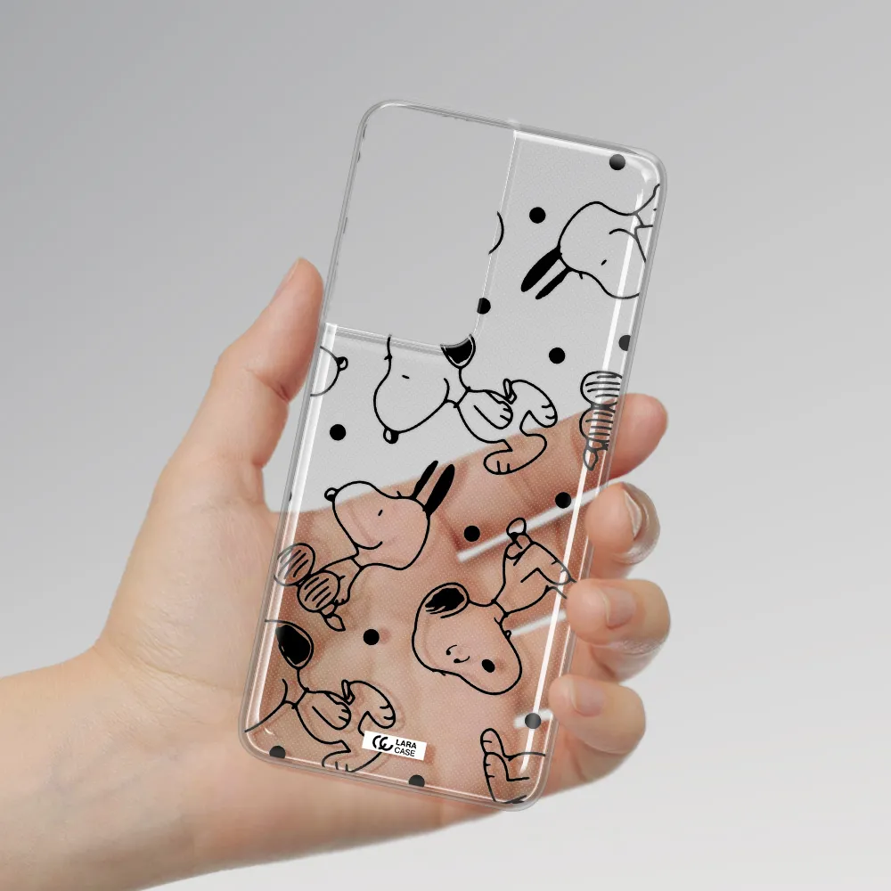 a pattern of cartoon characters Samsung S21 Ultra Clear TPU Case