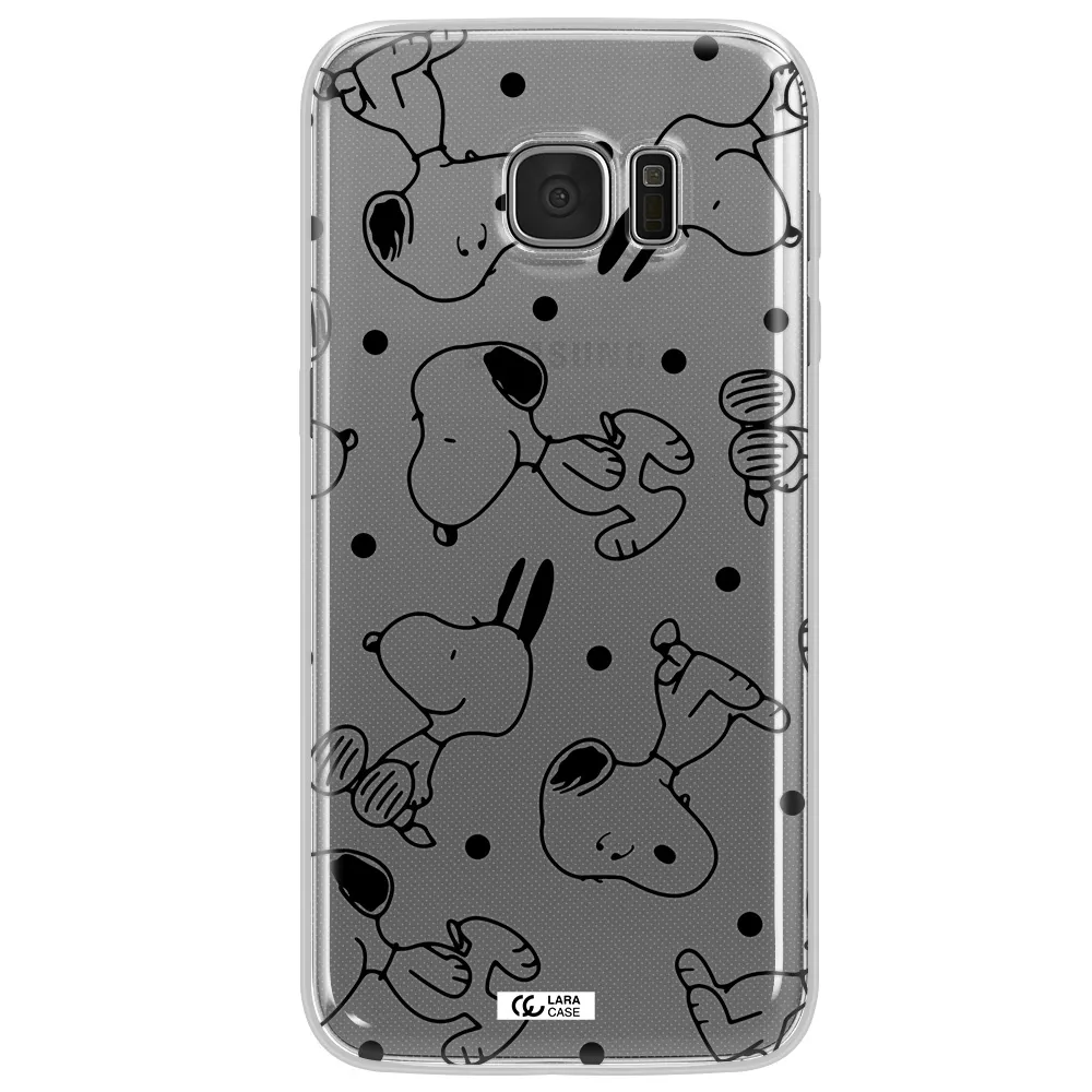 a pattern of cartoon characters Samsung S7 Edge Clear TPU Case