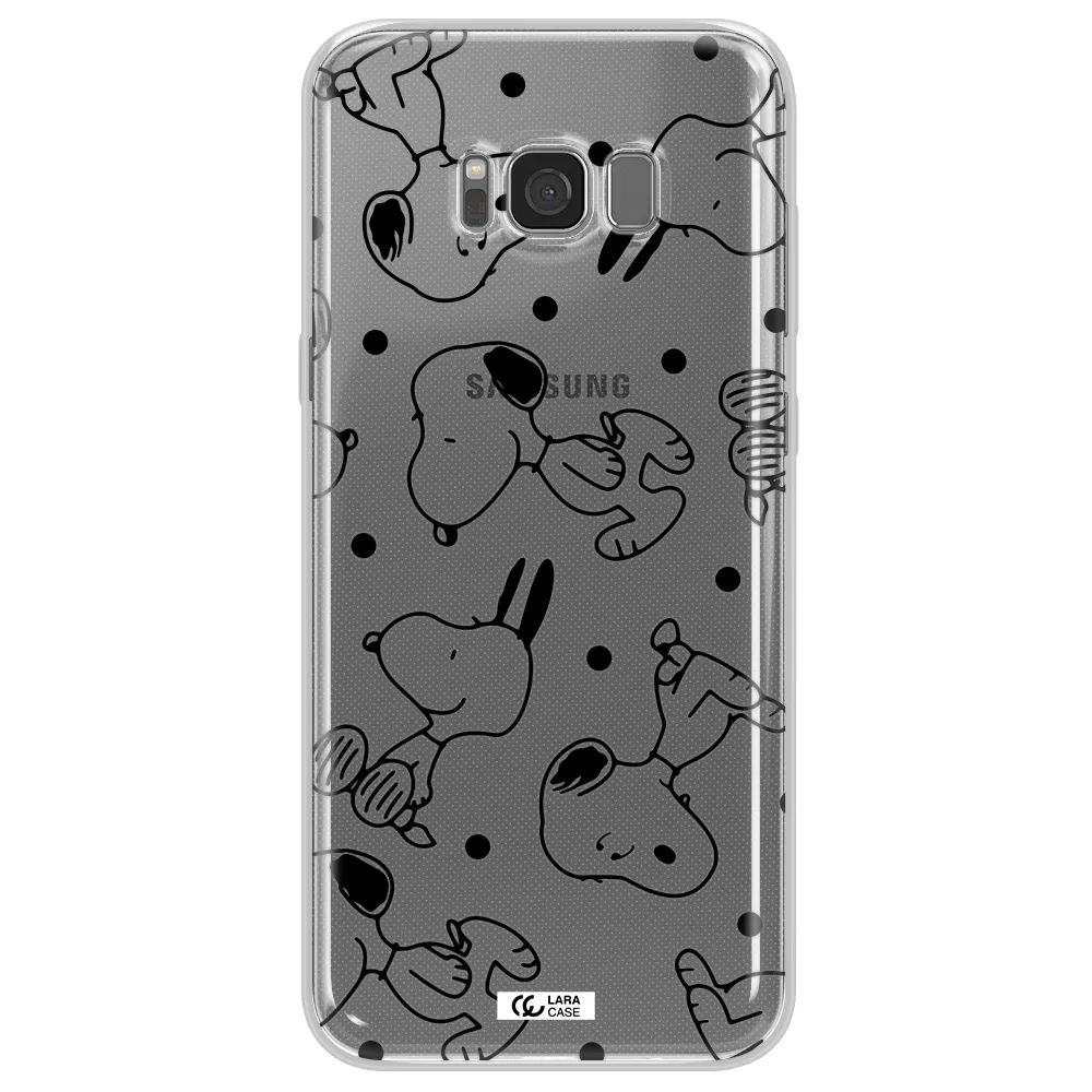 a pattern of cartoon characters Samsung S8 Plus Clear TPU Case