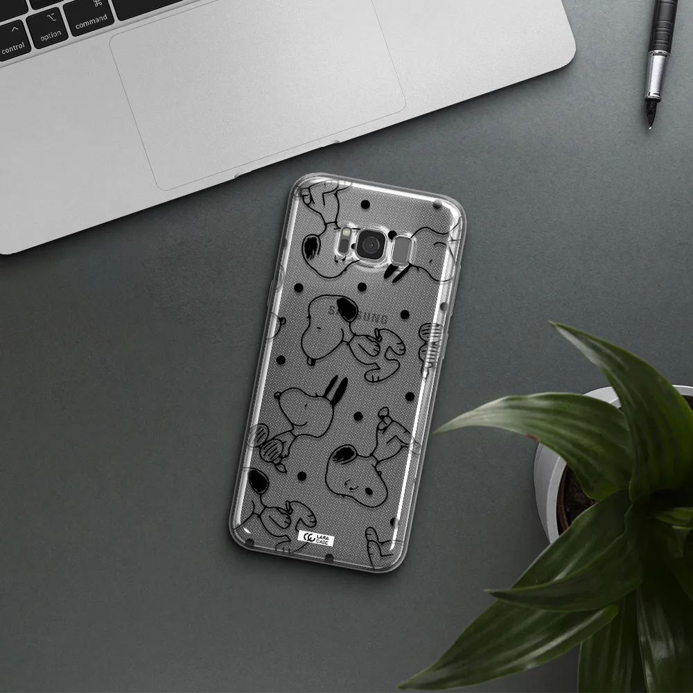 a pattern of cartoon characters Samsung S8 Plus Clear TPU Case