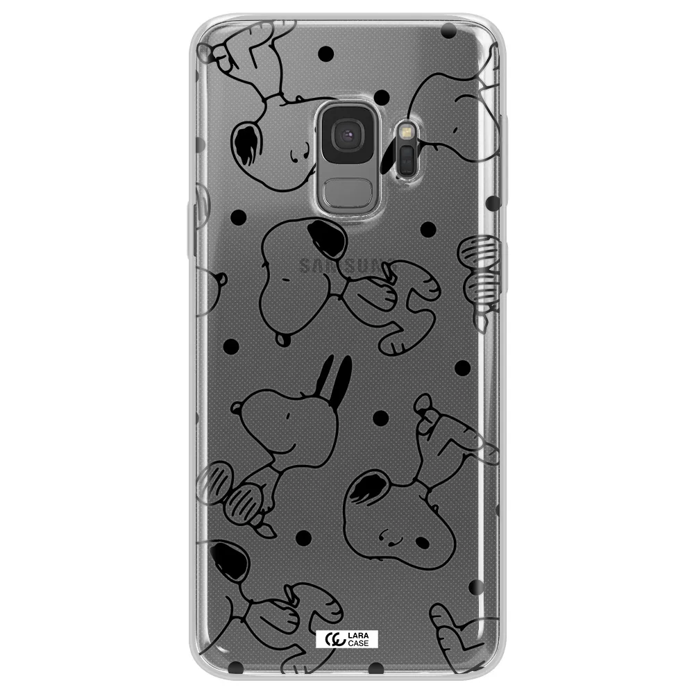 a pattern of cartoon characters Samsung S9 Clear TPU Case