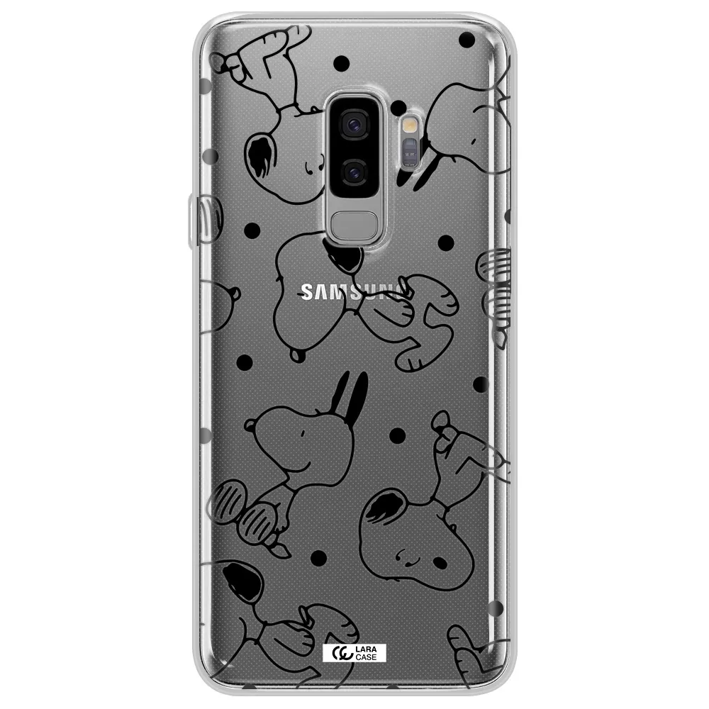 a pattern of cartoon characters Samsung S9 Plus Clear TPU Case