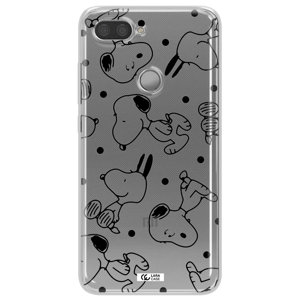 a pattern of cartoon characters Xiaomi Mi 8 Lite Clear TPU Case