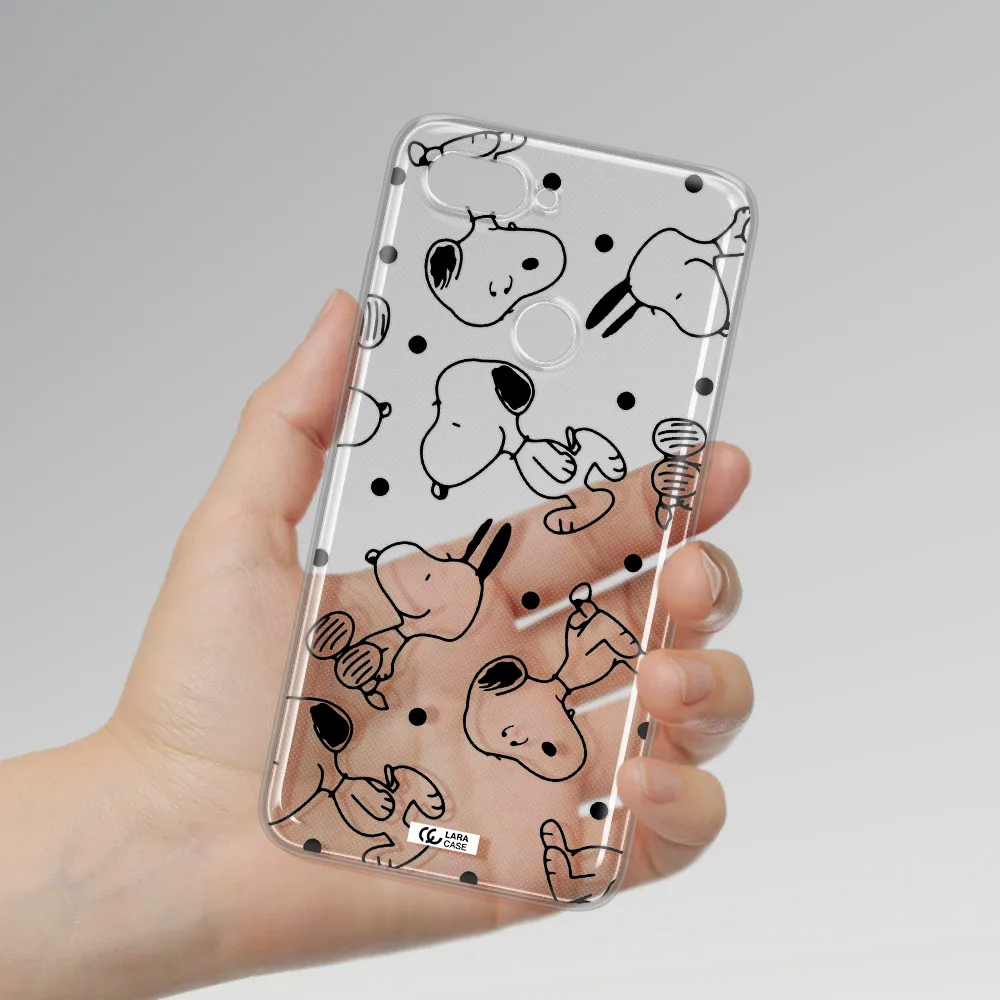 a pattern of cartoon characters Xiaomi Mi 8 Lite Clear TPU Case