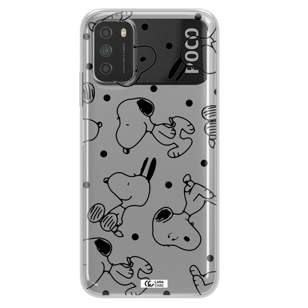 a pattern of cartoon characters Xiaomi Poco M3 Clear TPU Case