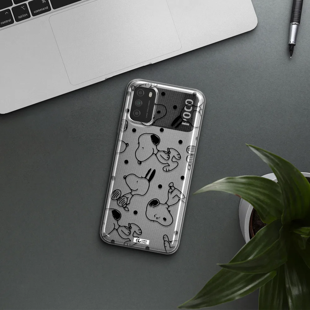 a pattern of cartoon characters Xiaomi Poco M3 Clear TPU Case