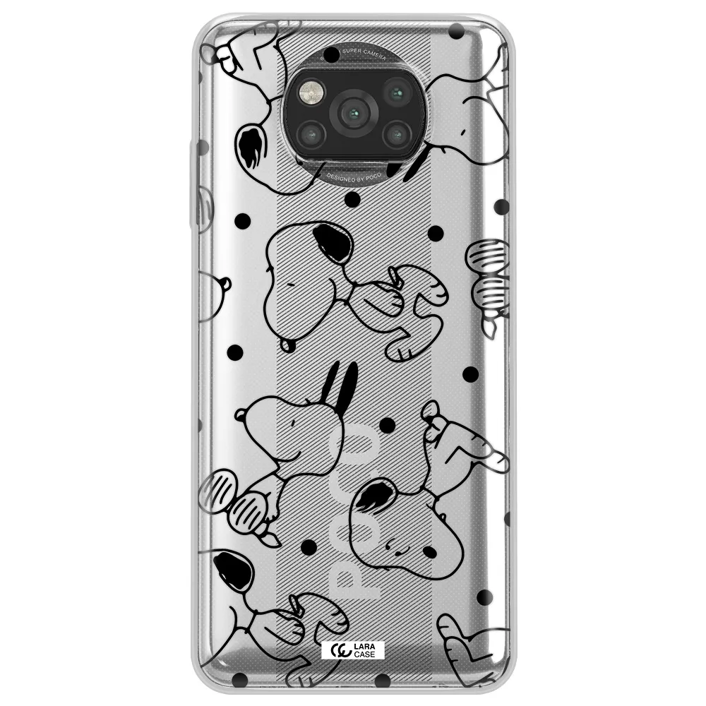 a pattern of cartoon characters Xiaomi Poco X3 Clear TPU Case