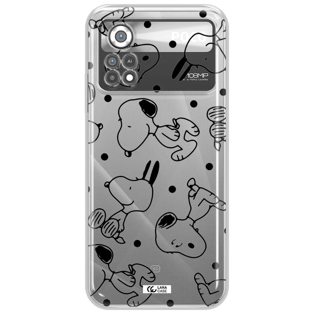 a pattern of cartoon characters Xiaomi Poco X4 Pro Clear TPU Case