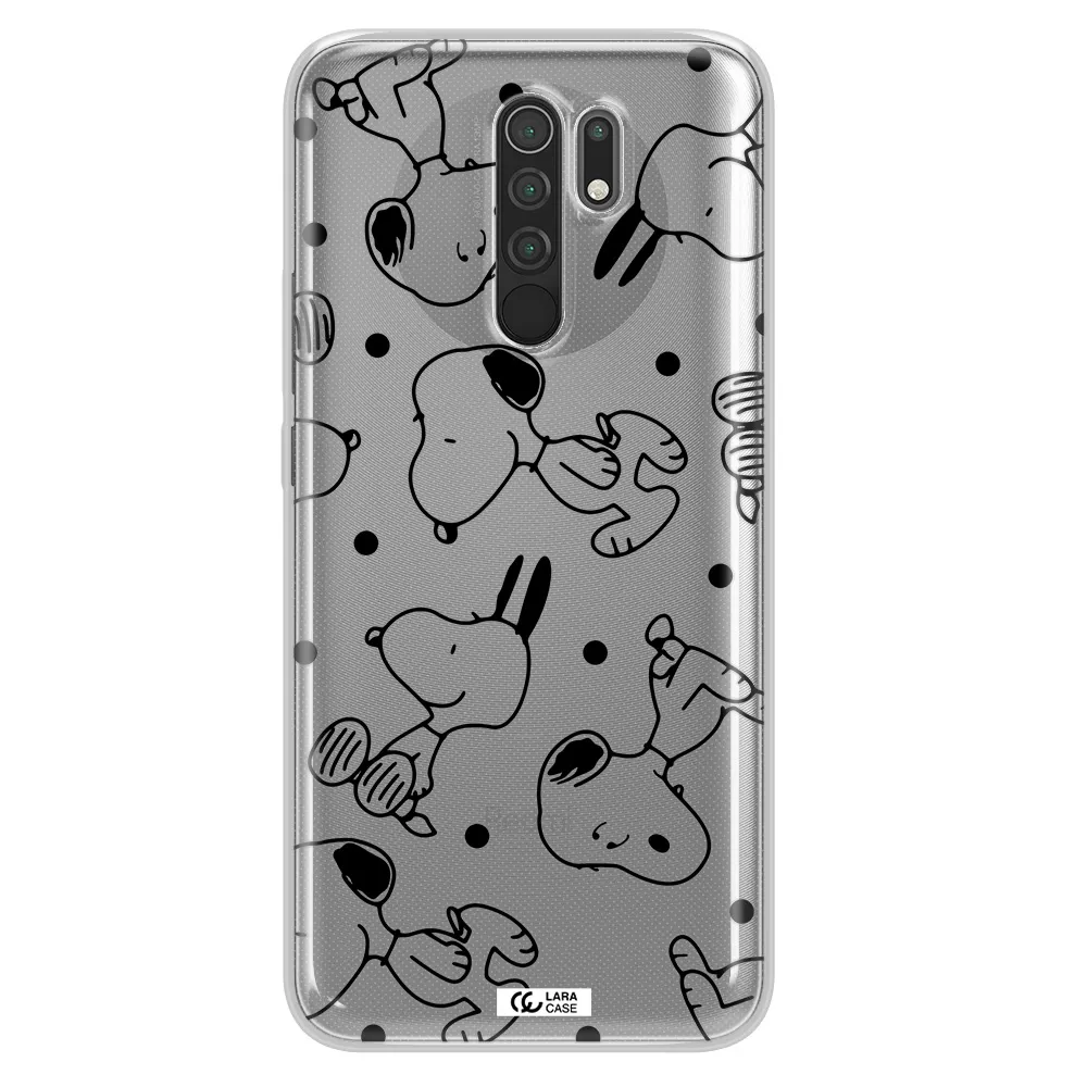 a pattern of cartoon characters Xiaomi Redmi 9 Clear TPU Case