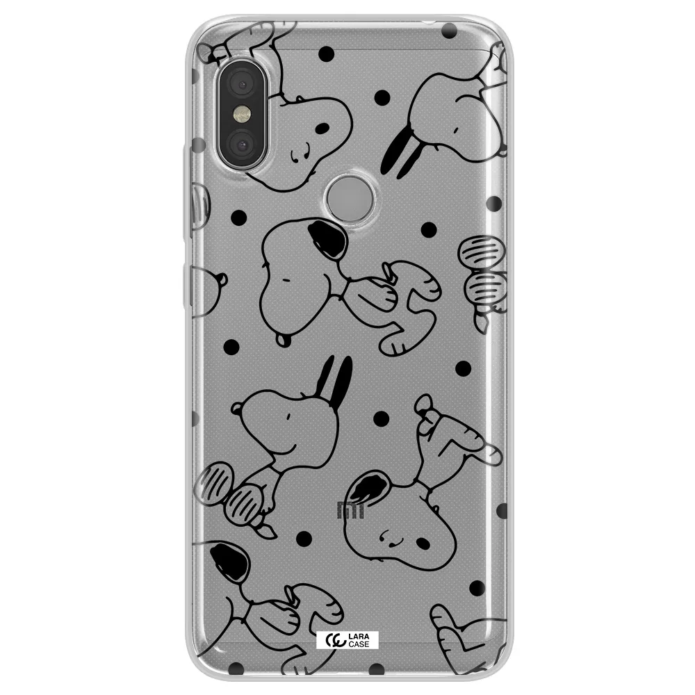 a pattern of cartoon characters Xiaomi Redmi Note 6 Pro Clear TPU Case