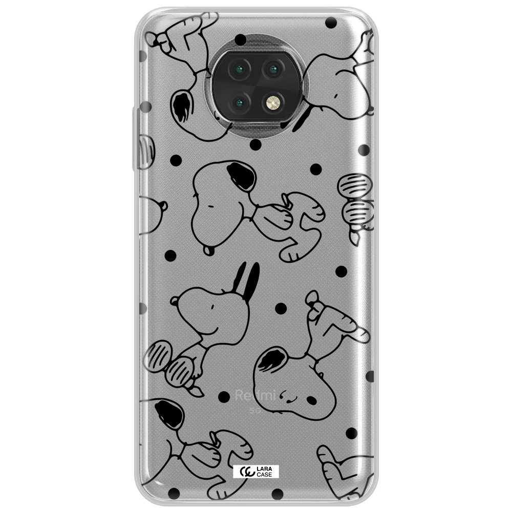 A Pattern Of Cartoon Characters Xiaomi Redmi Note 9T Clear Tpu Case