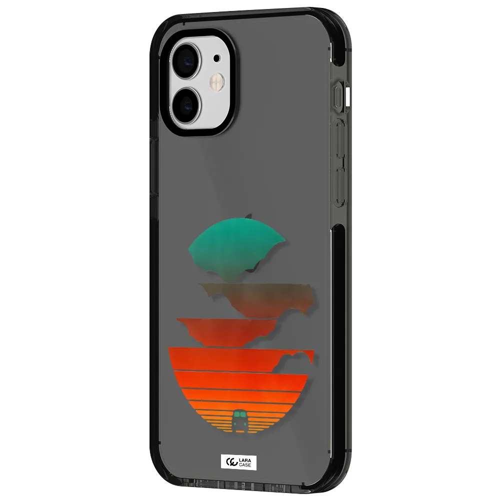 a logo of a boat Apple iPhone 11 impact Smoke Black Case