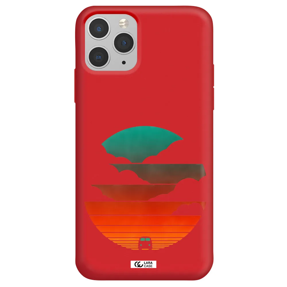 a logo of a boat Apple iPhone 11 pro max Silicone Imperial Red Case