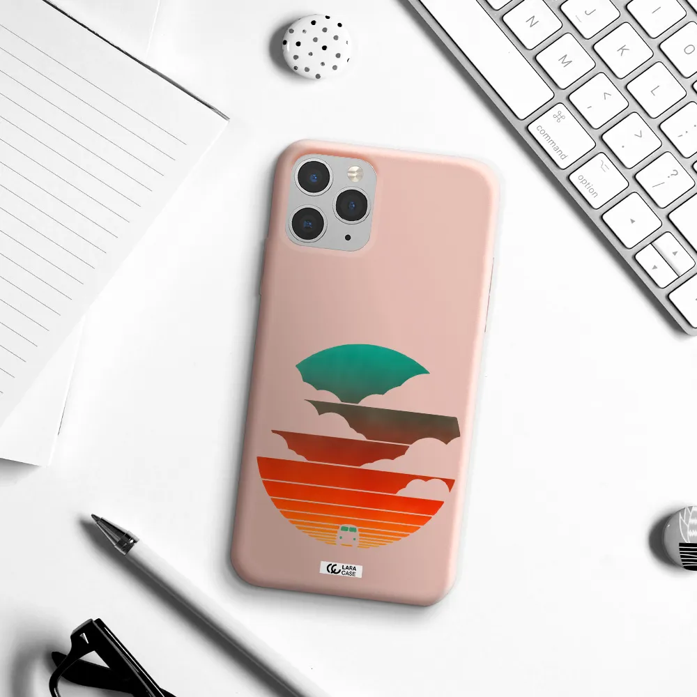 a logo of a boat Apple iPhone 11 pro max Silicone pastel pink Case