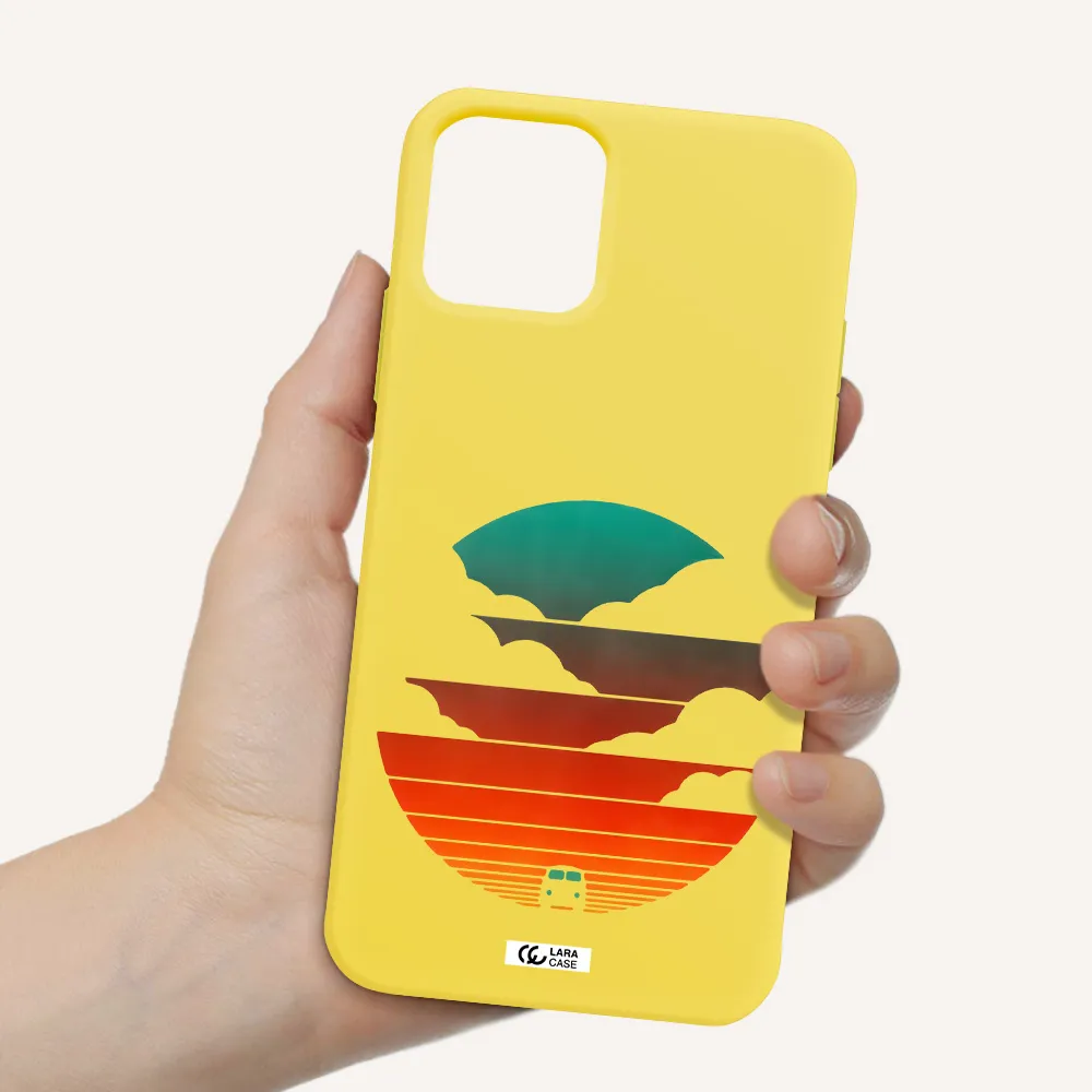 a logo of a boat Apple iPhone 11 pro Silicone canary yellow Case