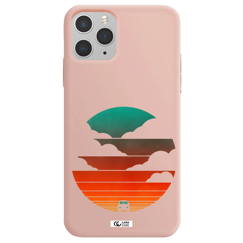a logo of a boat Apple iPhone 11 pro Silicone pastel pink Case
