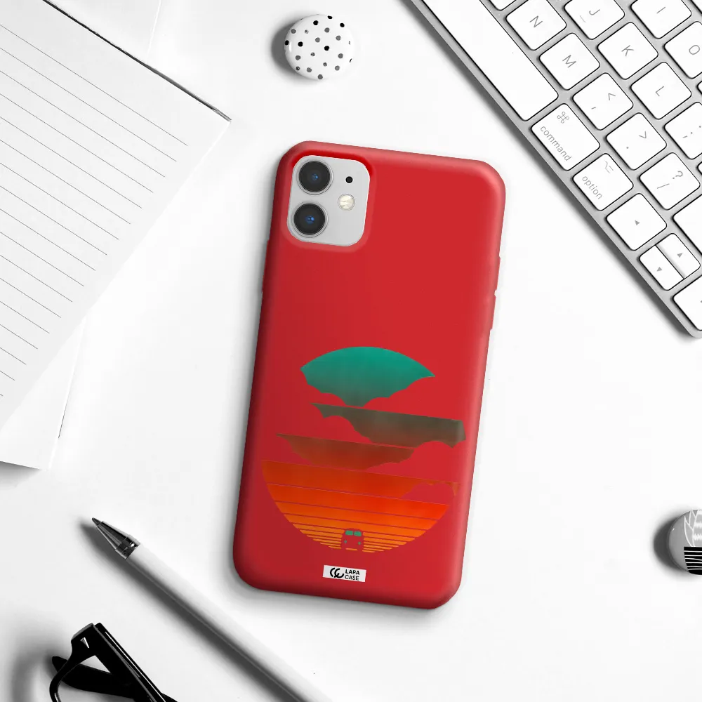 a logo of a boat Apple iPhone 11 Silicone Imperial Red Case