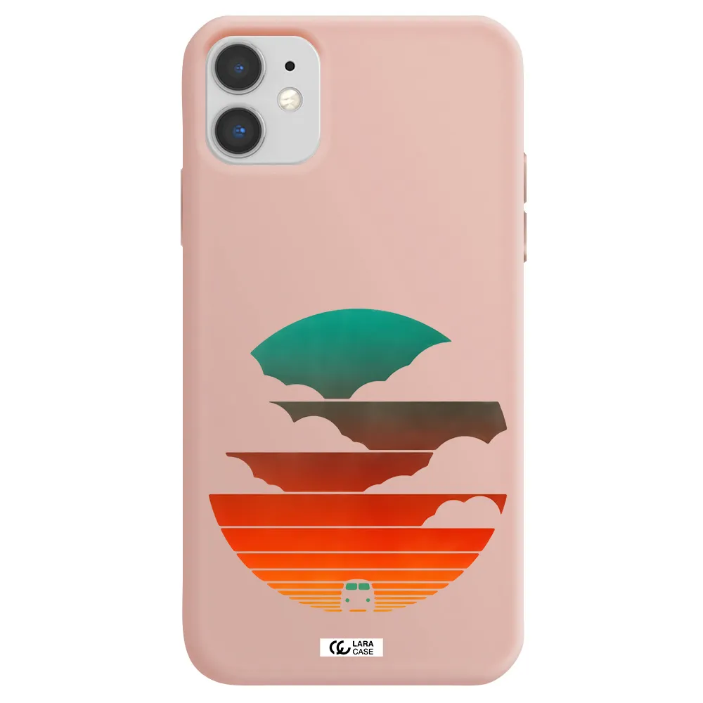 a logo of a boat Apple iPhone 11 Silicone pastel pink Case