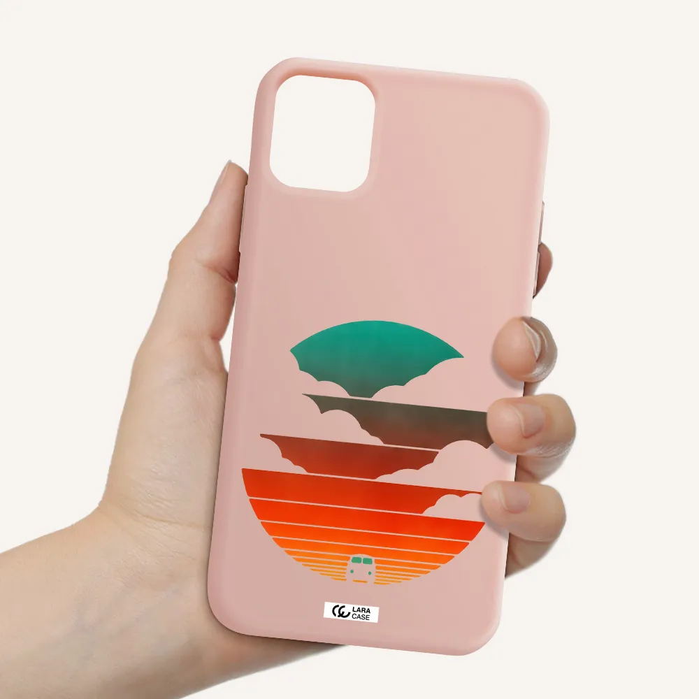 a logo of a boat Apple iPhone 11 Silicone pastel pink Case